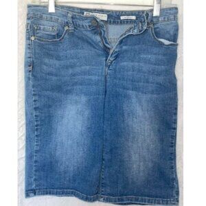 Anne Klein Jean Bermuda Shorts Missy Women 30x11 Blue Size 6 Cotton Button Zip